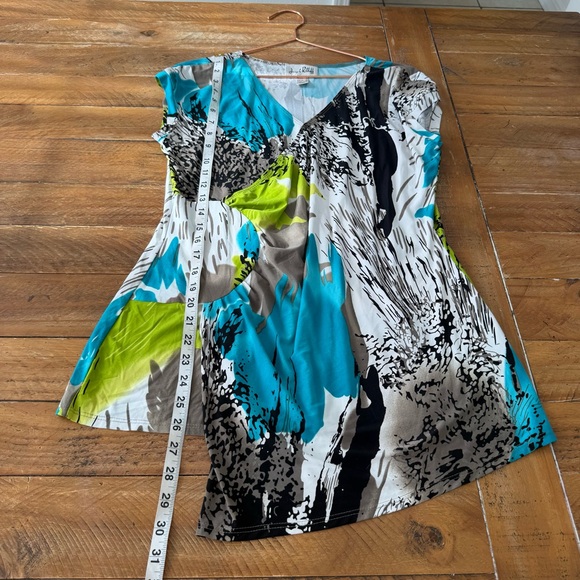 Joseph Ribkoff Abstract v neck blouse - Picture 4 of 5